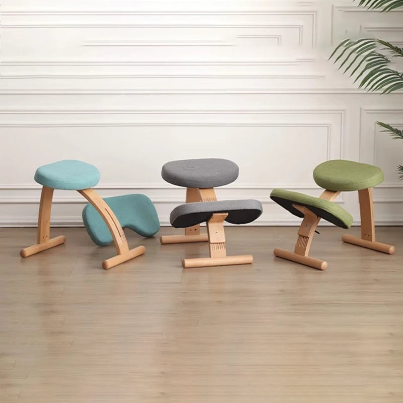 Ergonomic Beech Wood Office Chair | Linen Cushion Modern Desk Ergonomic Office Chair Babs