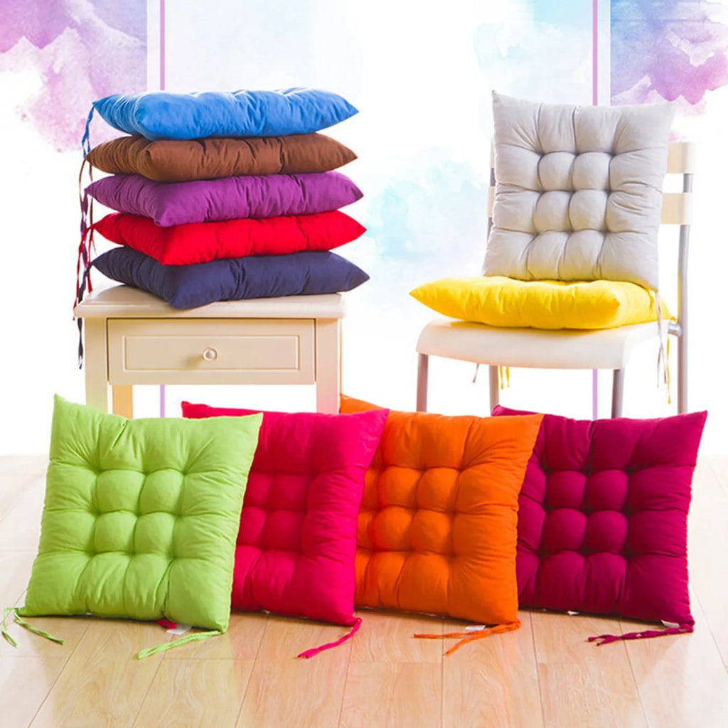 40cm Non-Slip Square Seat Cushion with Tie Ropes | Chair & Sofa Seat Cushion Babs