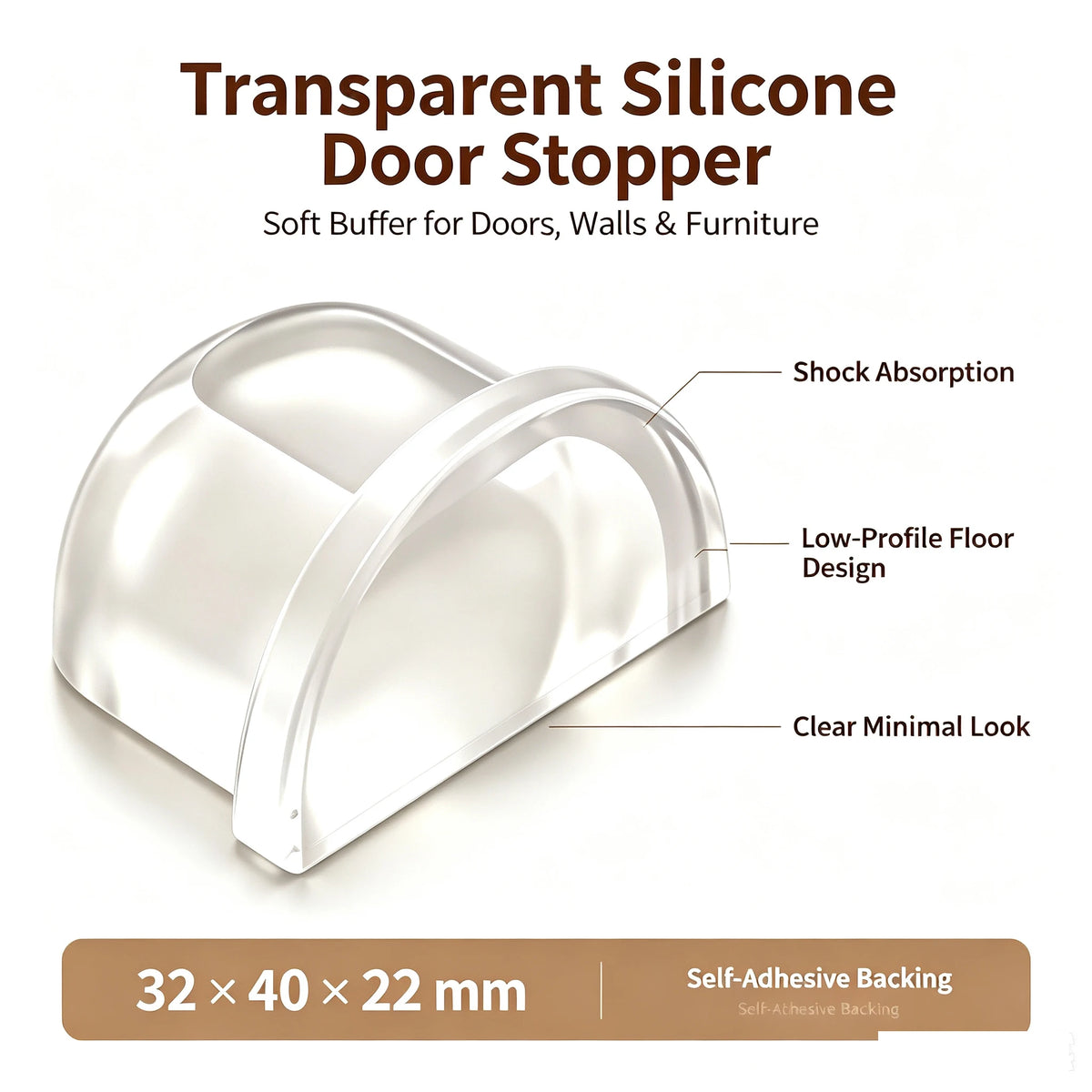 Transparent Silicone Door Stopper Wall Protector Bumper Pad Door Stopper Bumper Babs
