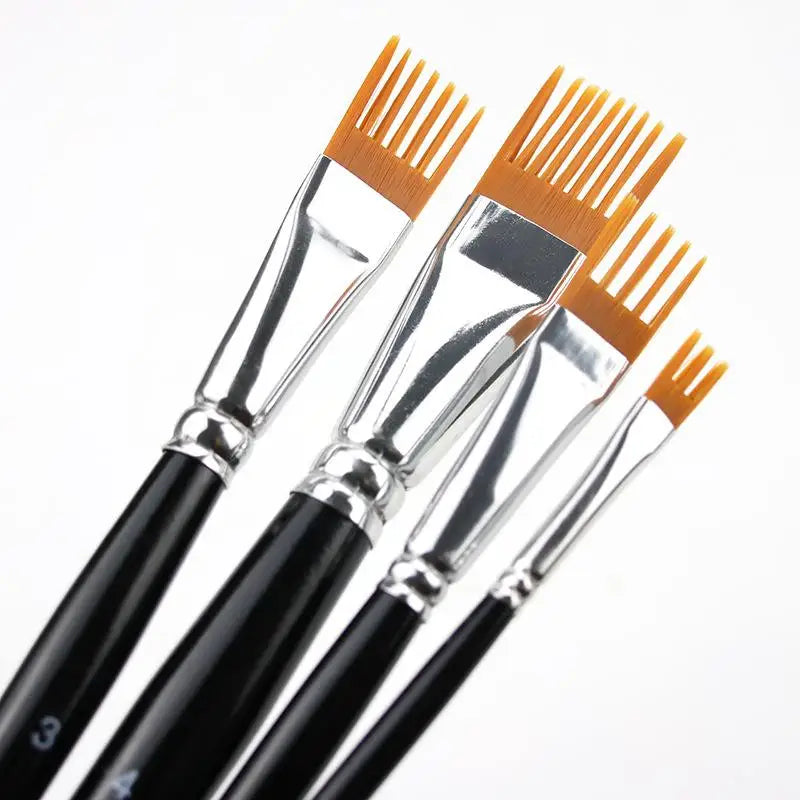 4Pcs Serrated Paintbrush Set – Watercolor, Oil & Acrylic Art Art Paintbrush Set Babs