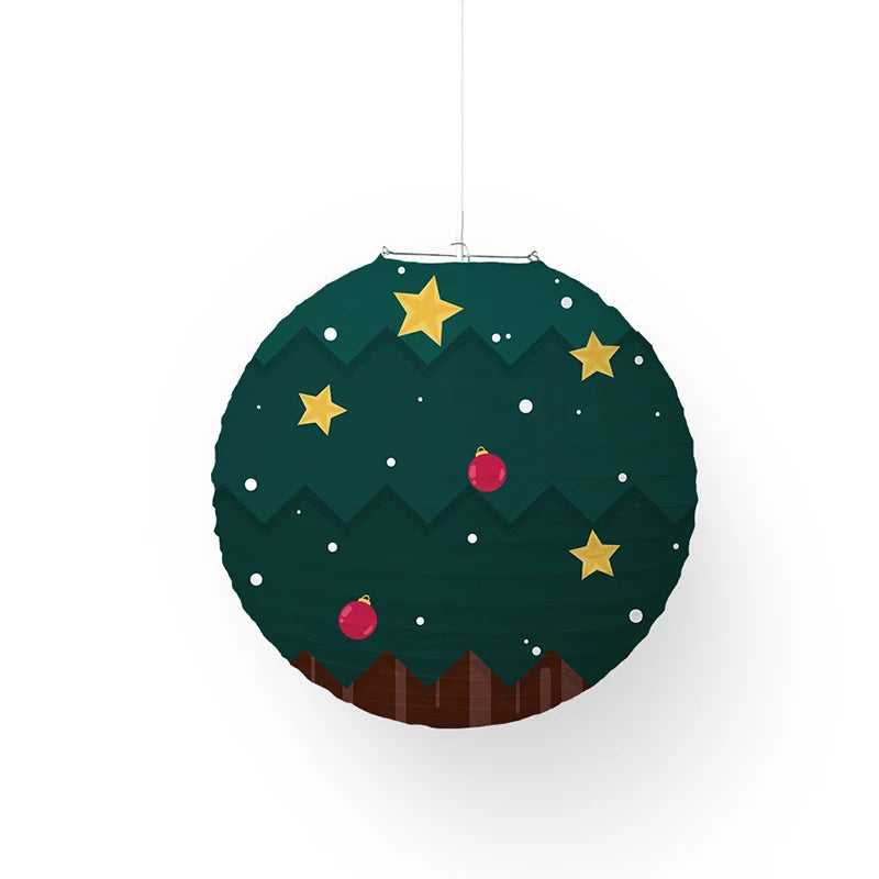 30cm Christmas Paper Lantern Ornament – Holiday Hanging Decor Christmas Lantern Ornament Babs A