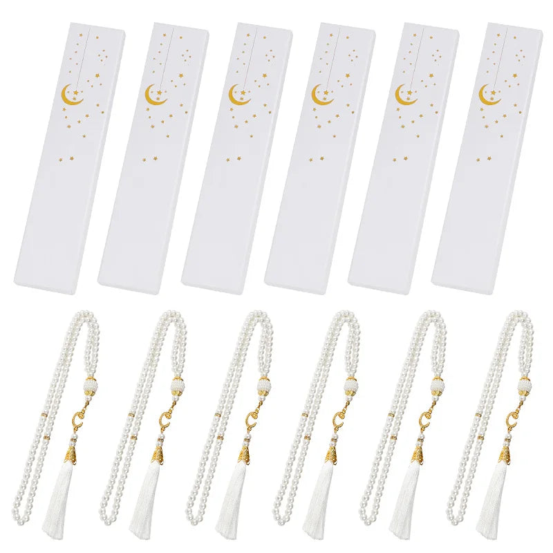 12pcs Glass Misbaha Tasbih Prayer Beads Bracelet – Eid Gift Set Prayer Bead Bracelet Babs 6Bracelet 6Box