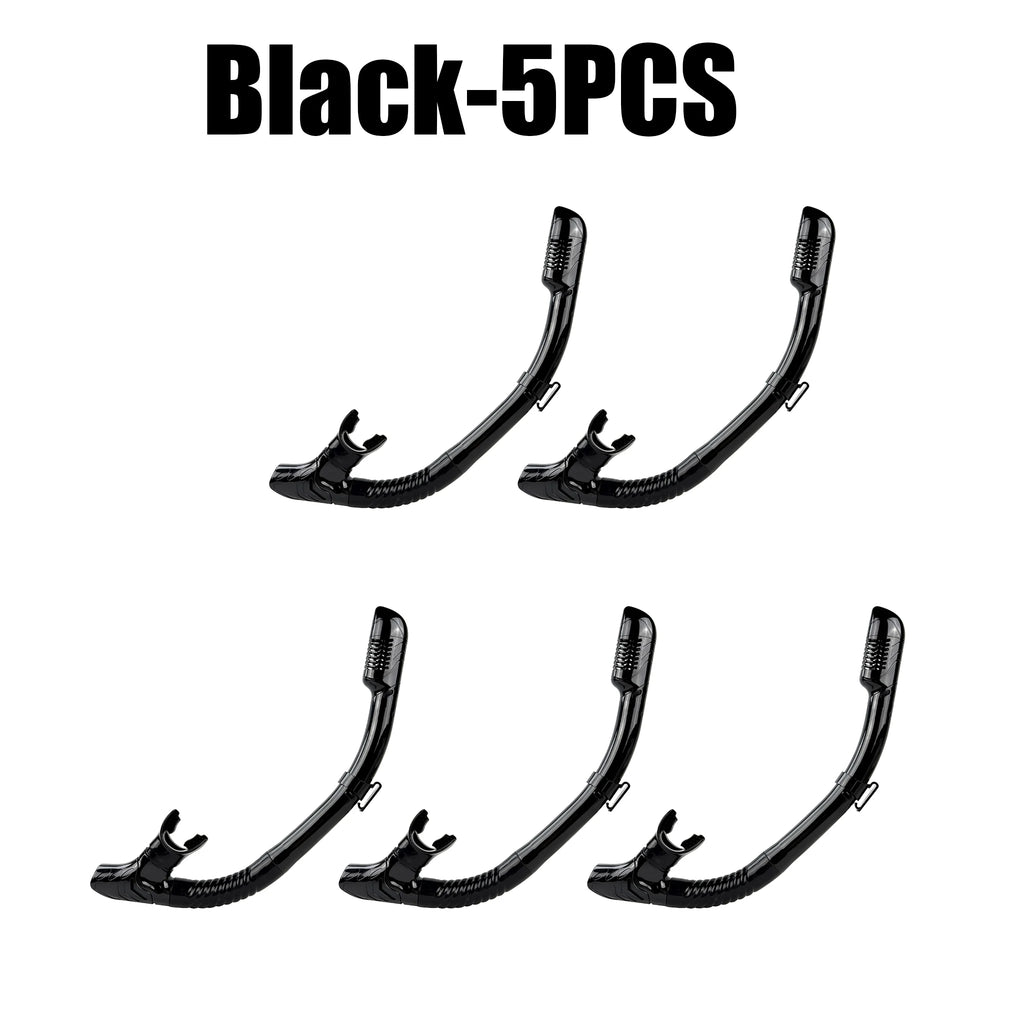Full Dry Snorkel for Adults – Silicone Mouthpiece & Clip Dry Snorkel Babs Black 5PCS
