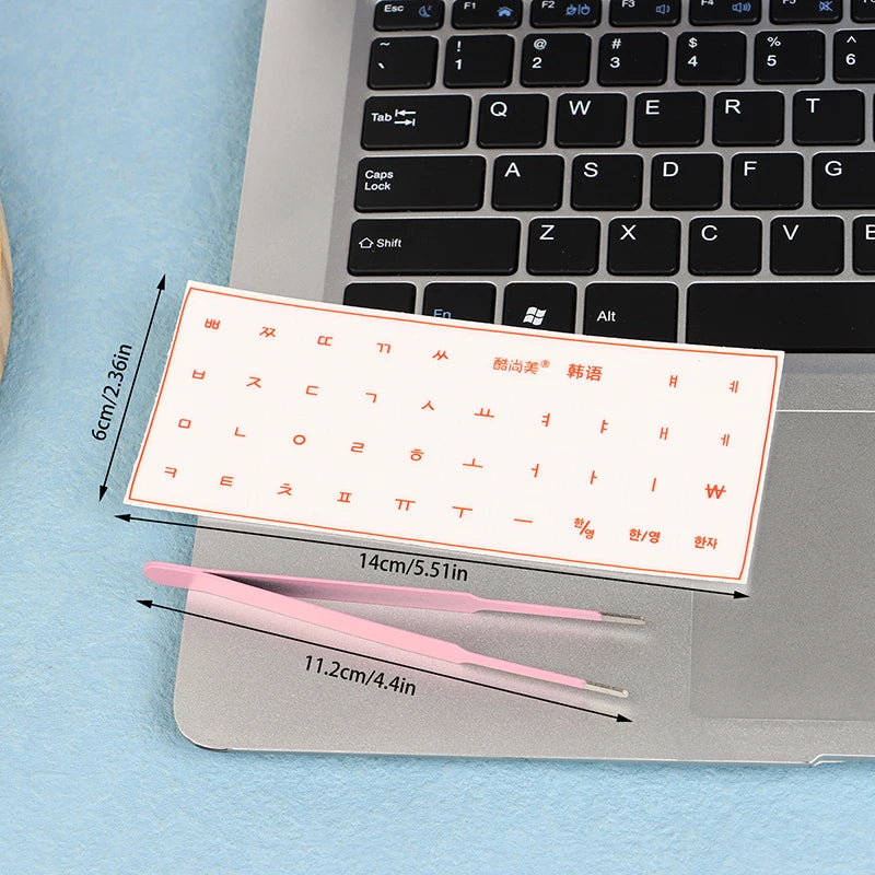 Korean Keyboard Stickers – Transparent Film, Universal Laptop & Desktop Keyboard Stickers Babs Orange