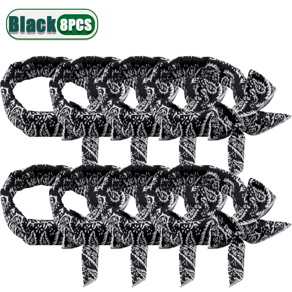 Pet Cooling Bandana for Dogs & Cats – Summer Ice Scarf 2-Pack Pet Cooling Bandana Babs Black-8PCS