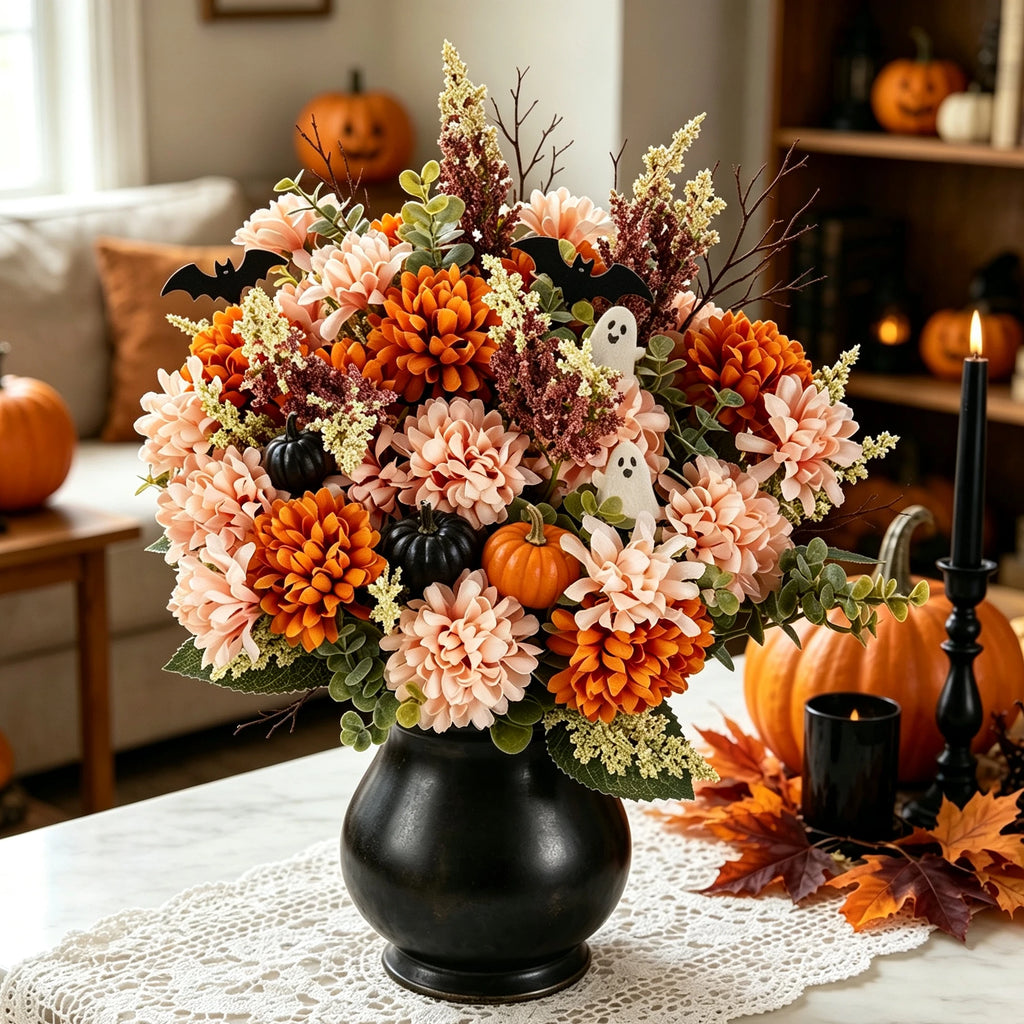 4PCS Silk Artificial Lavender Ball Chrysanthemum Bouquet Artificial Flower Bouquet Babs