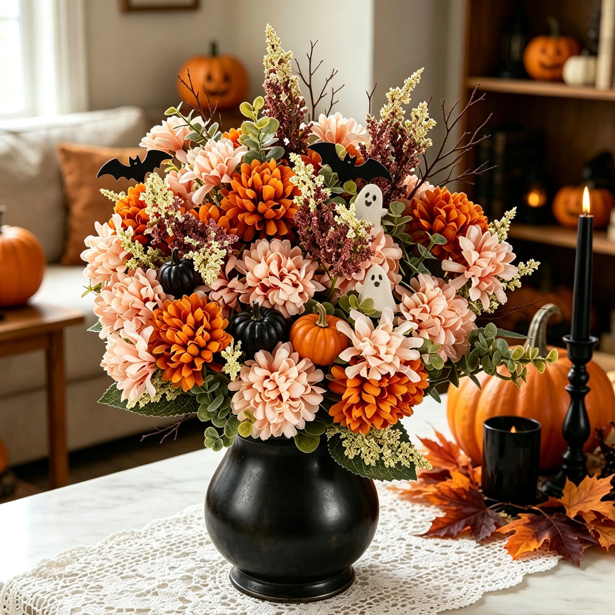 4PCS Silk Artificial Lavender Ball Chrysanthemum Bouquet Artificial Flower Bouquet Babs