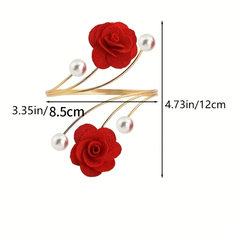 Rose Pattern Curtain Tiebacks with Adjustable Metal Buckles – 2pc Curtain Tiebacks Babs