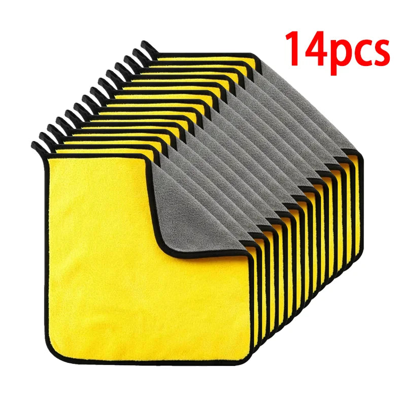 Dual-Sided Microfiber Cleaning Cloth – Lint-Free 30x30cm Microfiber Cleaning Cloth Babs yellow 14pcs