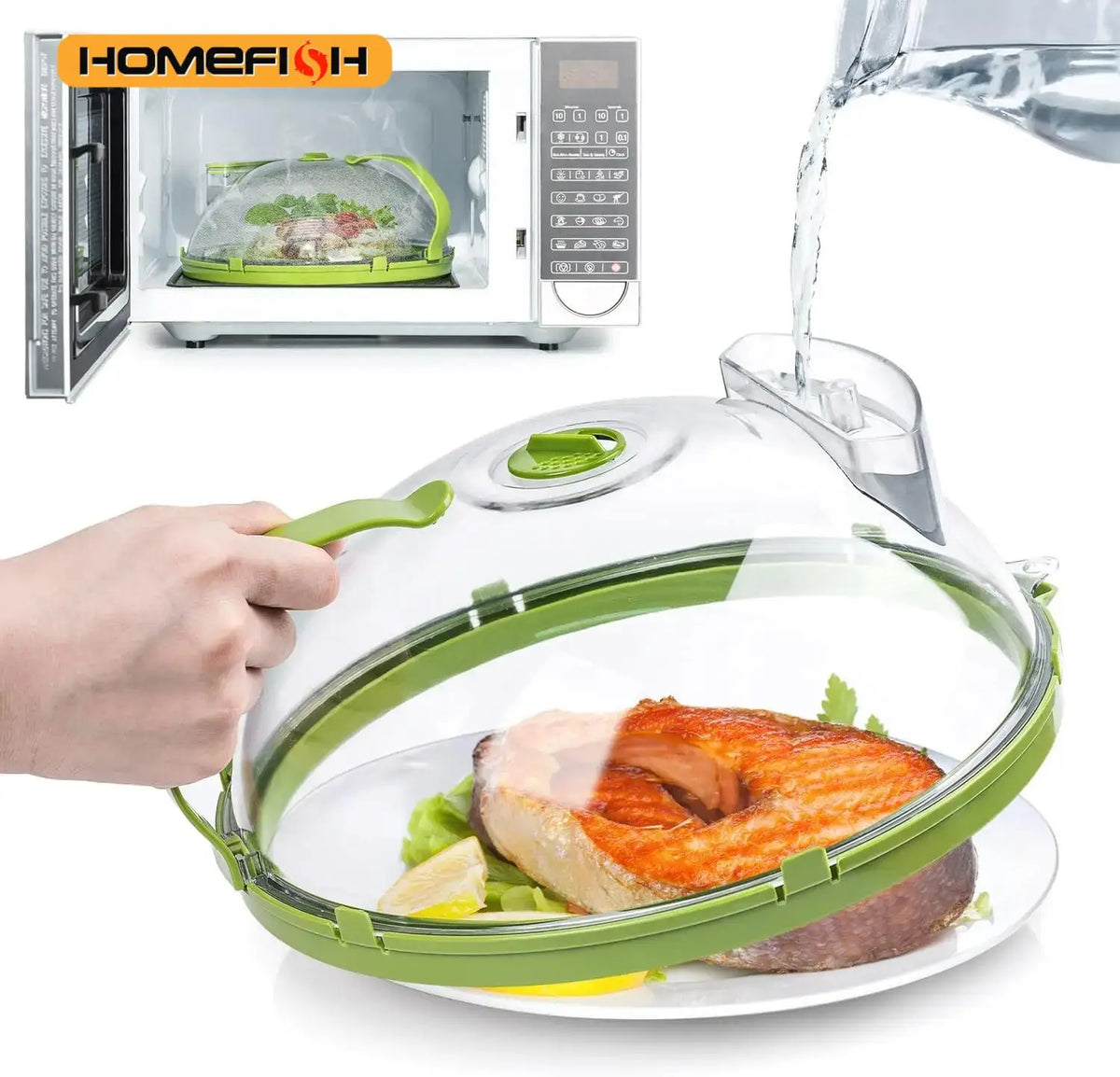 Clear Microwave Food Cover with Steamer & Handle Microwave Food Cover Babs