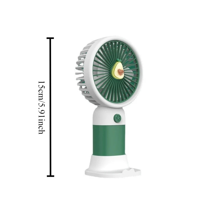 Fruit-Shaped Mini Handheld Fan – USB Rechargeable & Phone Stand Handheld Mini Fan Babs