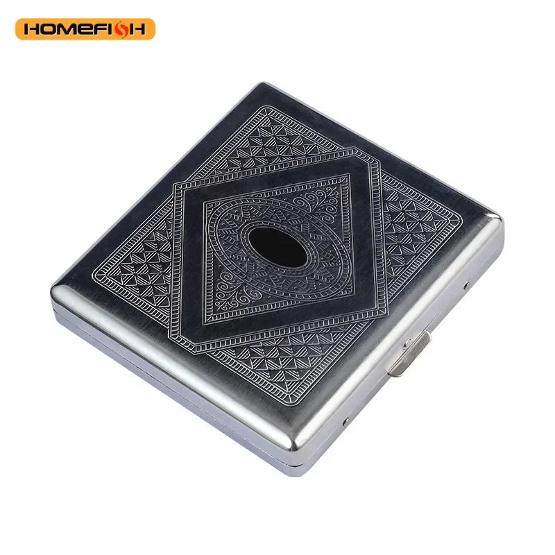 Stainless Steel Embossed Cigarette Case – Mirror Finish Cigarette Case Babs