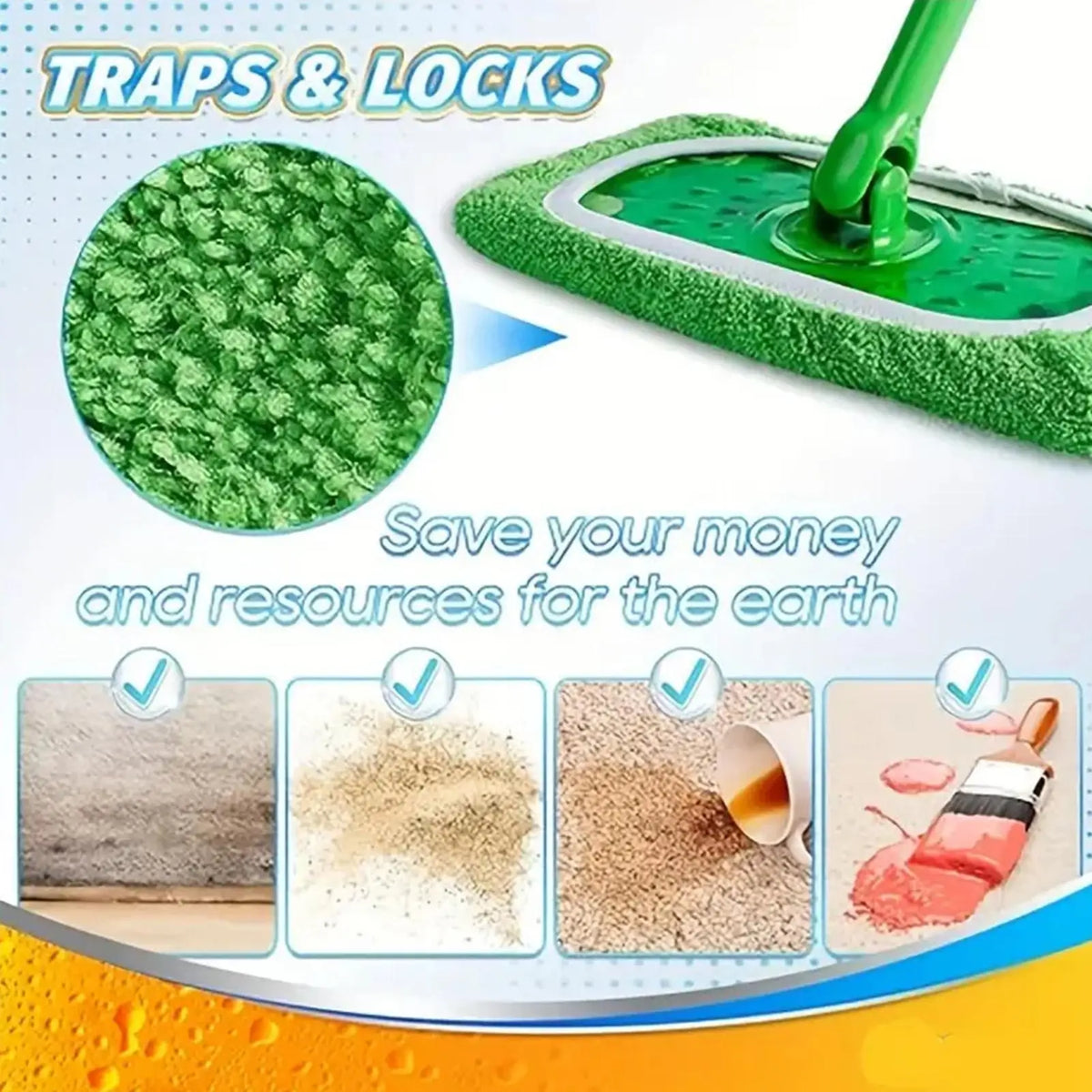 Reusable Microfiber Mop Pads – Washable Wet & Dry Floor Cleaner Microfiber Mop Pads Babs