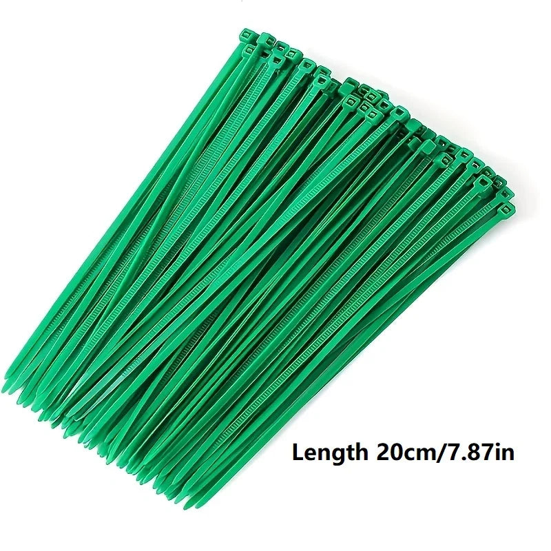 100pcs Nylon Self-Locking Garden Zip Ties – Plant Support Garden Plant Ties Babs Length 20cm