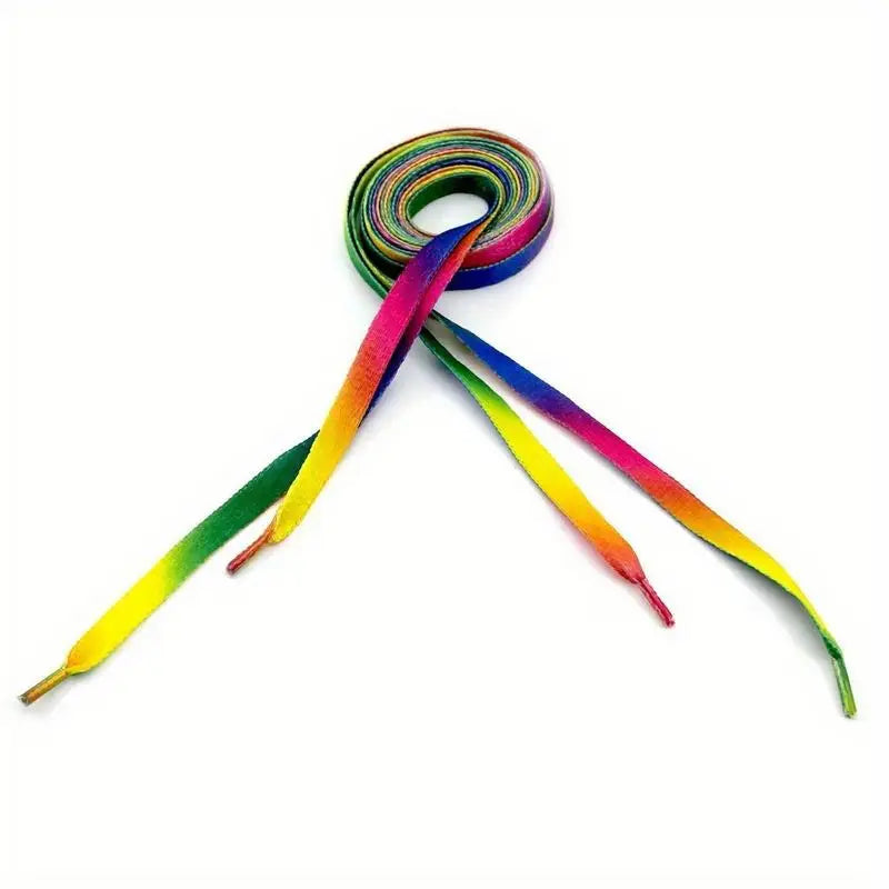 10 Pairs Rainbow Gradient Flat Shoelaces – Canvas & Sneakers Flat Shoelaces Babs