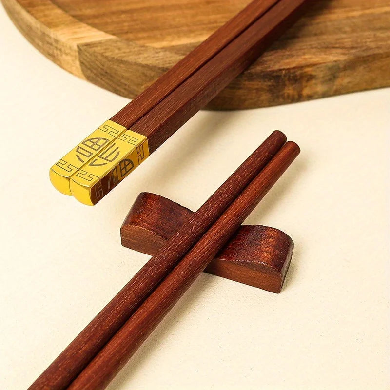 Rosewood Wooden Chopsticks Set – 3 Pairs, Japanese Style Wooden Chopstick Set Babs