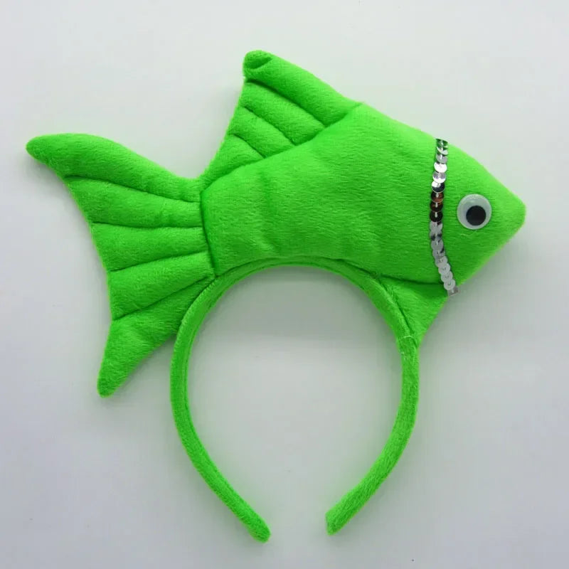 3D Fish Hair Hoop Headband – Costume Party Accessory for All Ages Costume Hair Headband Babs green