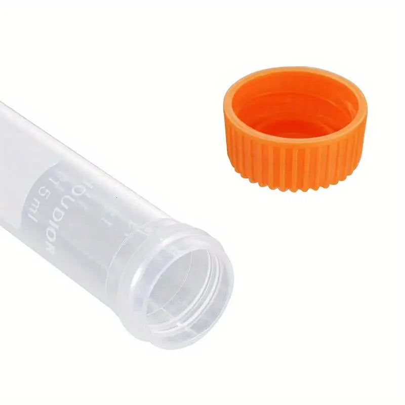 50Pcs 15mL Conical Screw Cap Centrifuge Tubes – Clear Lab Vials Lab Centrifuge Tubes Babs
