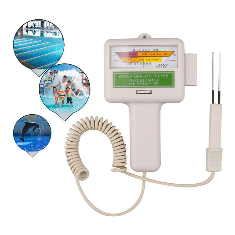 2-in-1 pH & Chlorine Meter | Pool Spa Aquarium Water Tester Water Quality Meter Babs