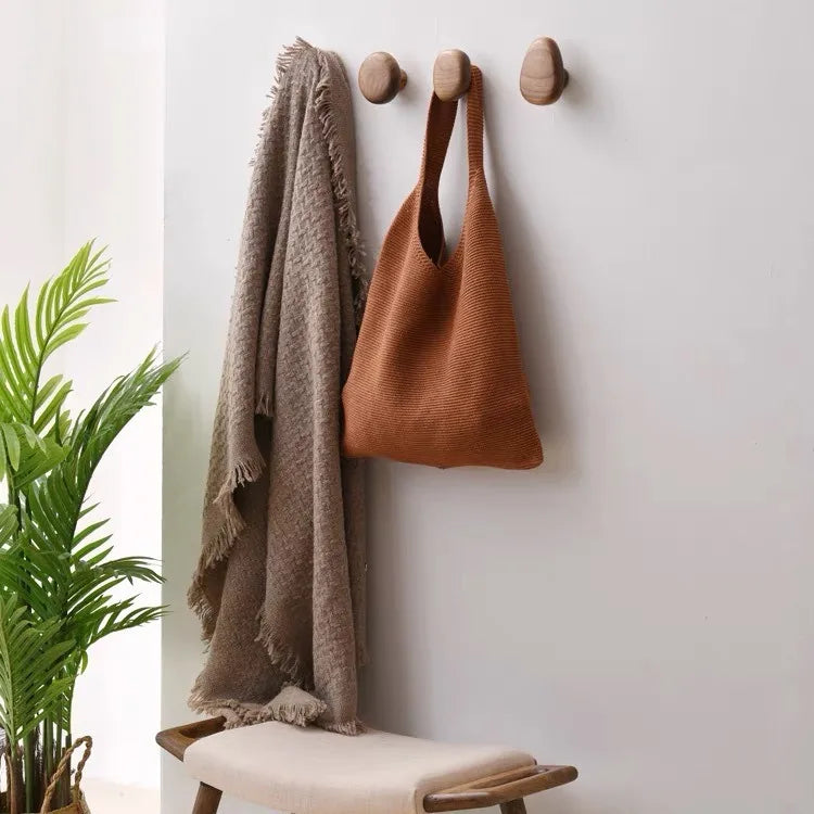 Black Walnut Wood Wall Hooks – Coat, Bag & Key Hanger Wall Mounted Hooks Babs