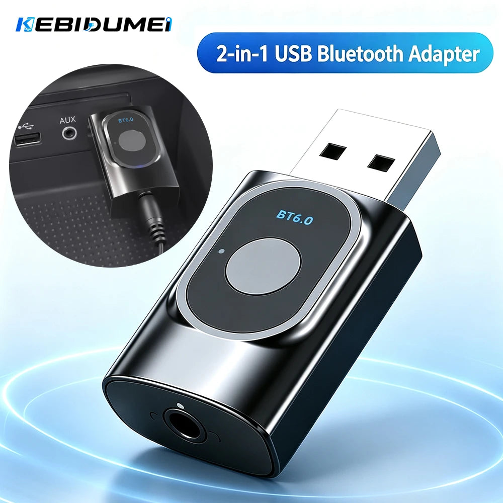 KEBIDUMEI 2-in-1 Bluetooth 6.0 Audio Transmitter Receiver Bluetooth Audio Adapter Babs