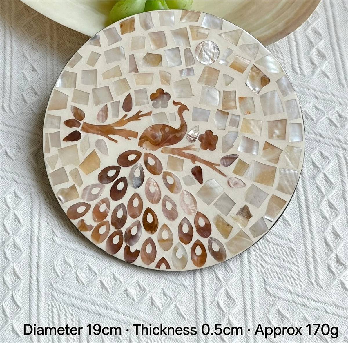 Round Shell Mosaic Heat-Resistant Table Mat & Coaster Decorative Table Mat Babs D