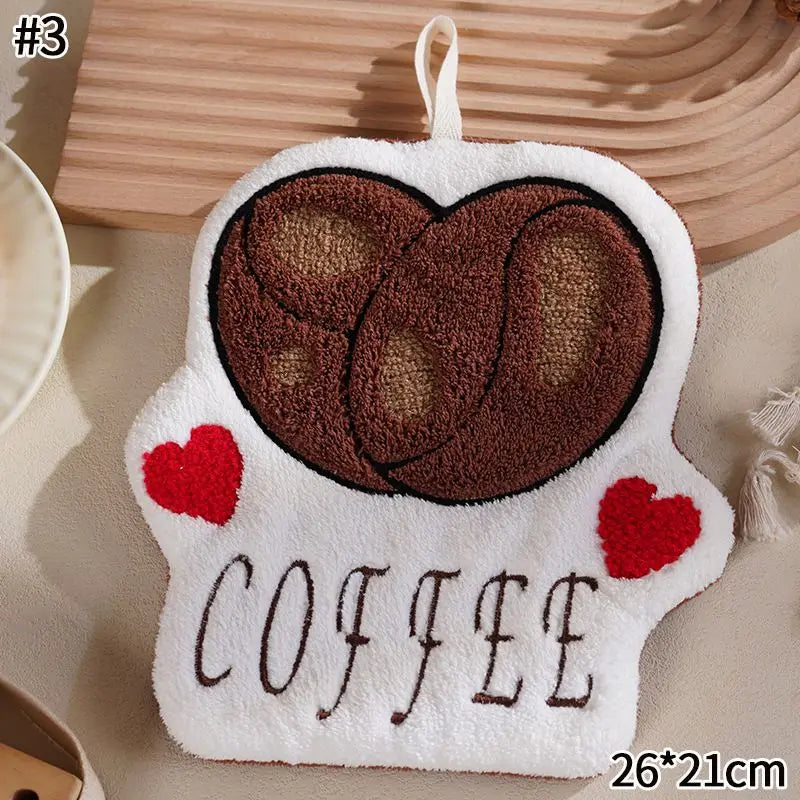 Kawaii Floral Hanging Hand Towel – Quick-Dry Kitchen & Bath Hand Towel Babs B3 20cm*20cm