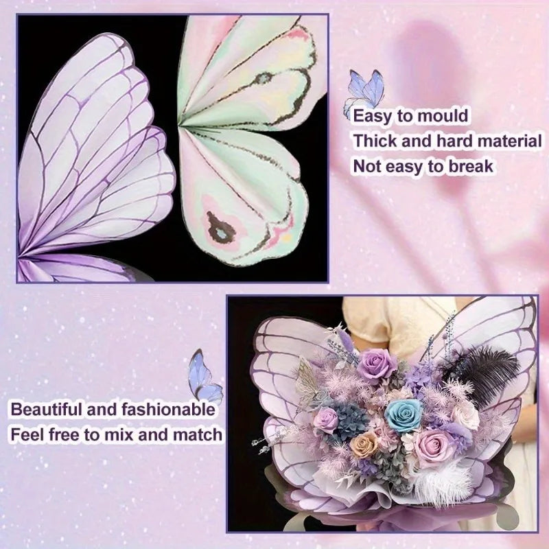 20pcs Butterfly Floral Kraft Wrapping Paper – Bouquet Gift Sheets Floral Wrapping Paper Babs