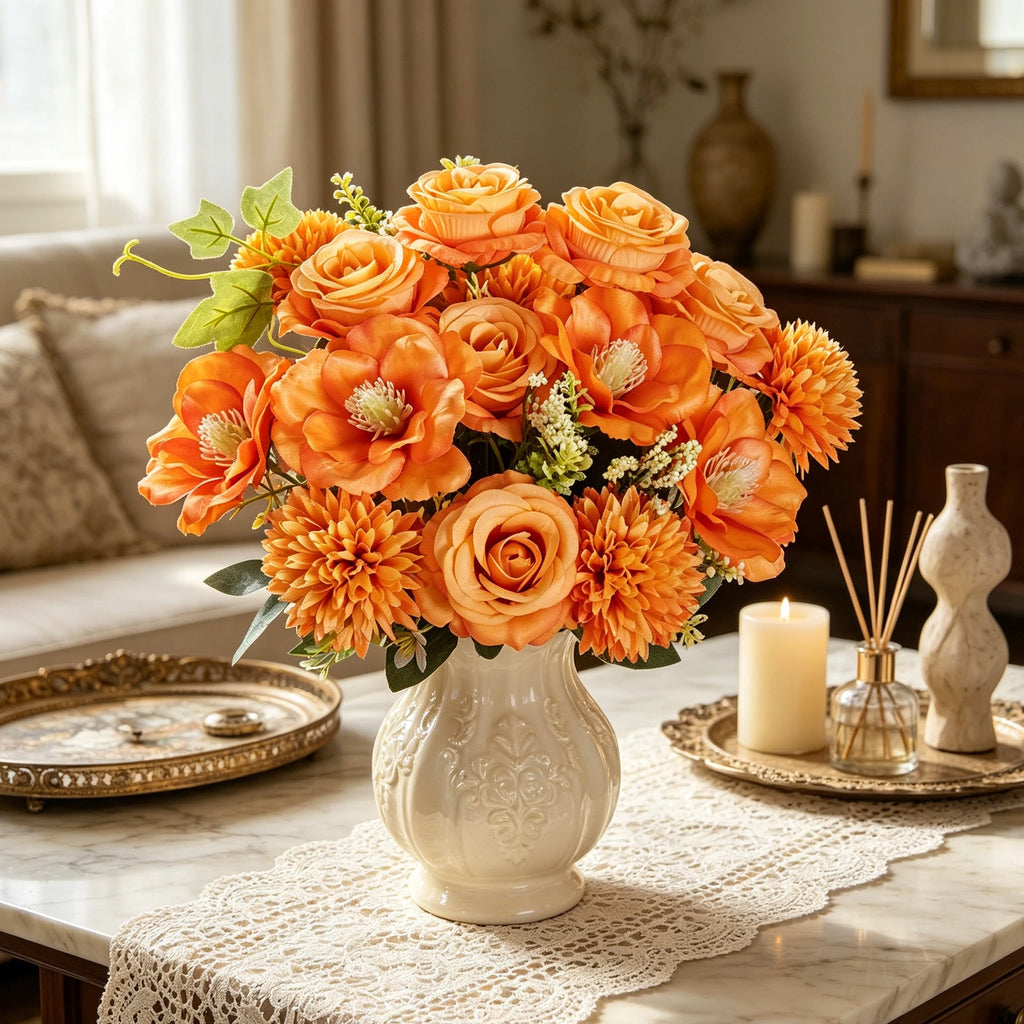 Artificial Silk Rose Bouquet – Wedding, Home & Party Décor Artificial Flower Bouquet Babs
