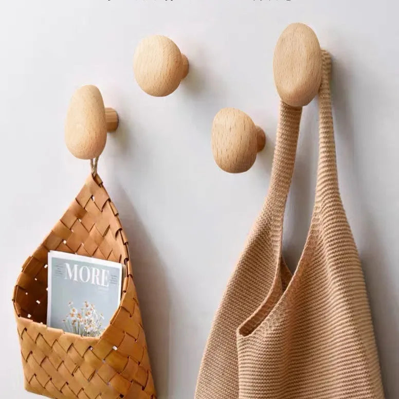 Black Walnut Wood Wall Hooks – Coat, Bag & Key Hanger Wall Mounted Hooks Babs
