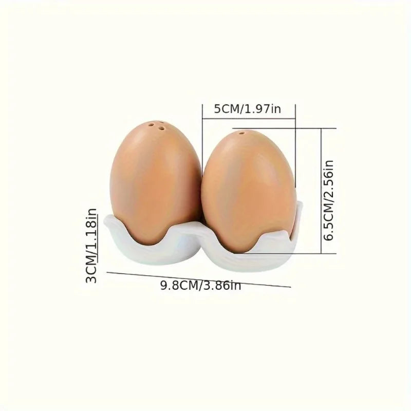 Ceramic Egg Salt & Pepper Shaker Set – 2Pcs Porcelain Cruet Salt & Pepper Shakers Babs