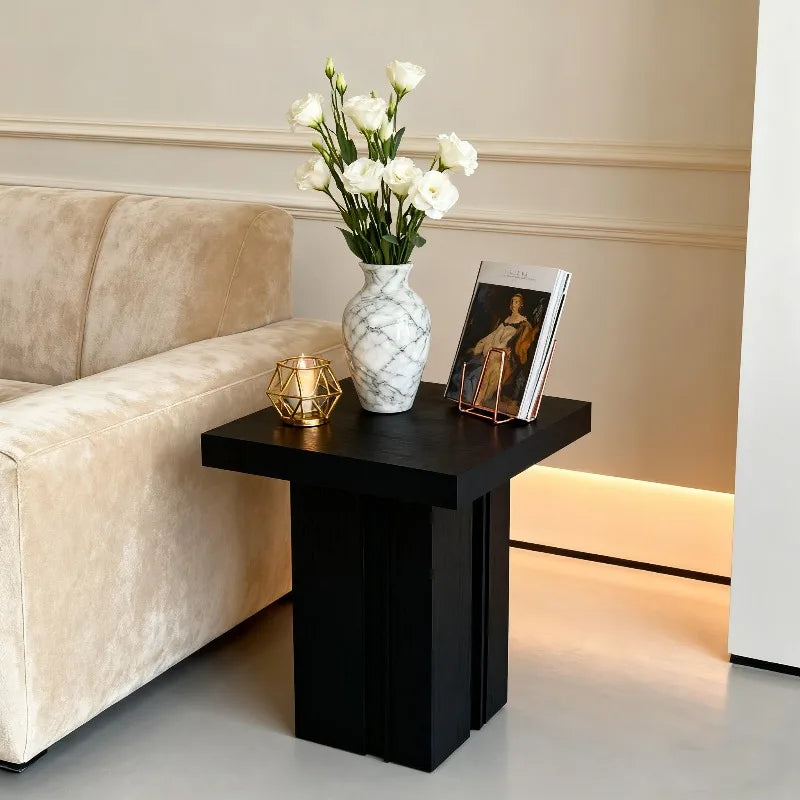 Vintage Solid Oak Coffee Table – Retro Square Side Table Coffee Side Table Babs