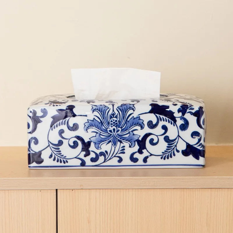 Ceramic Tissue Box | Luxury Rectangular Porcelain Napkin Holder Ceramic Tissue Holder Babs