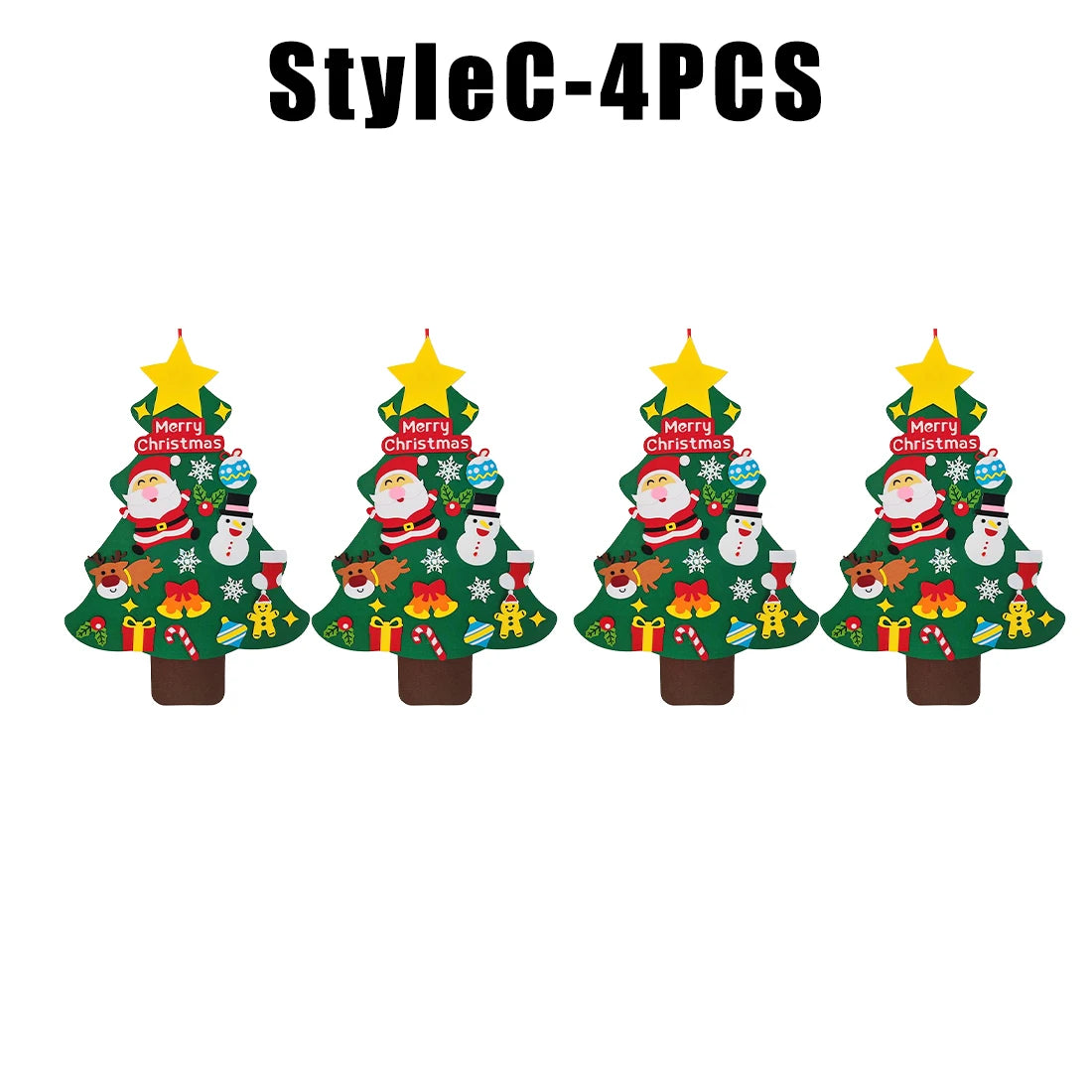 DIY Felt Christmas Tree Ornament Kit – Kids Holiday Craft Holiday Craft Kit Babs C 4PCS