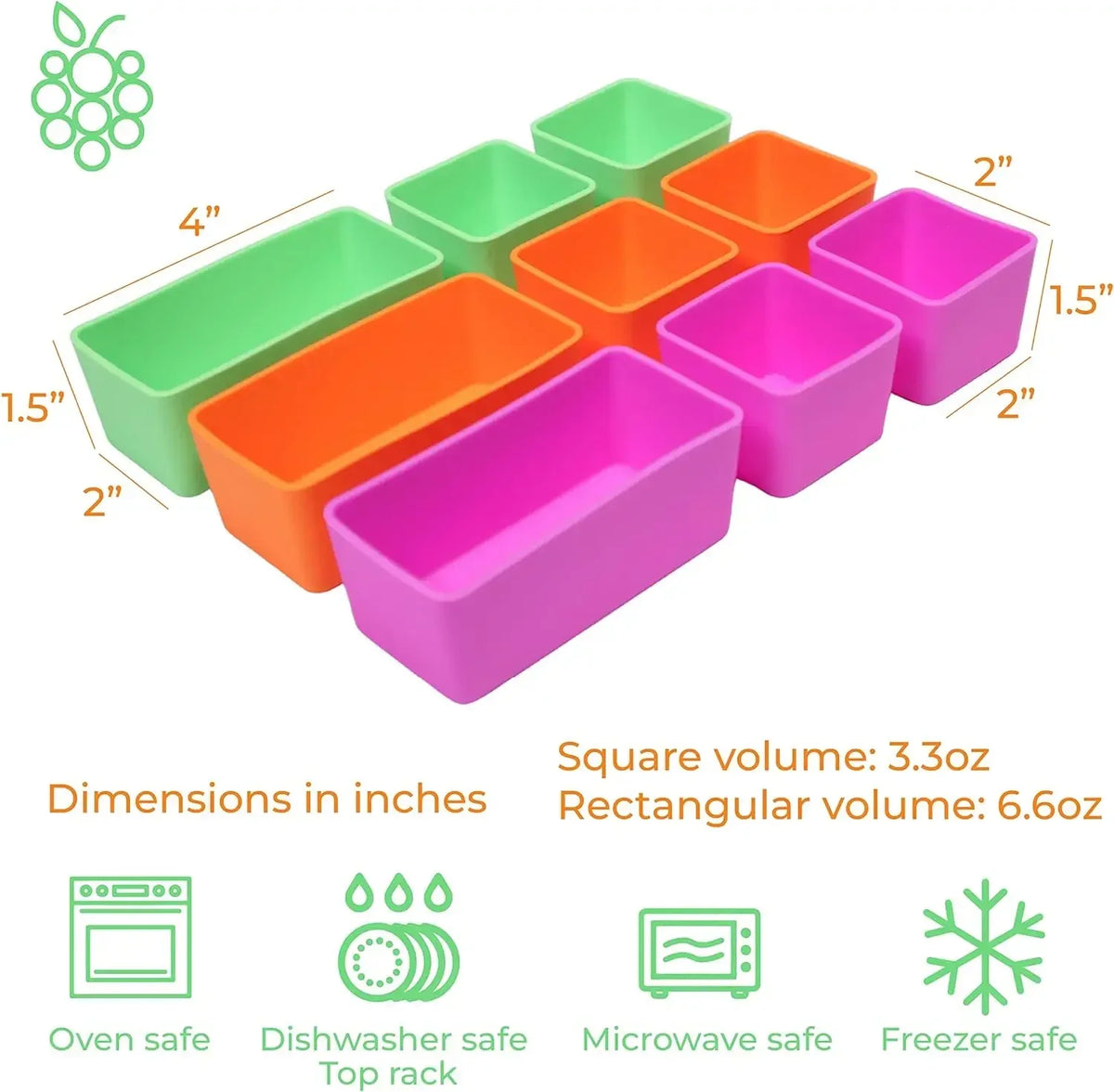 Silicone Bento Box Divider Cups – Reusable Lunch Organizer Bento Box Divider Babs