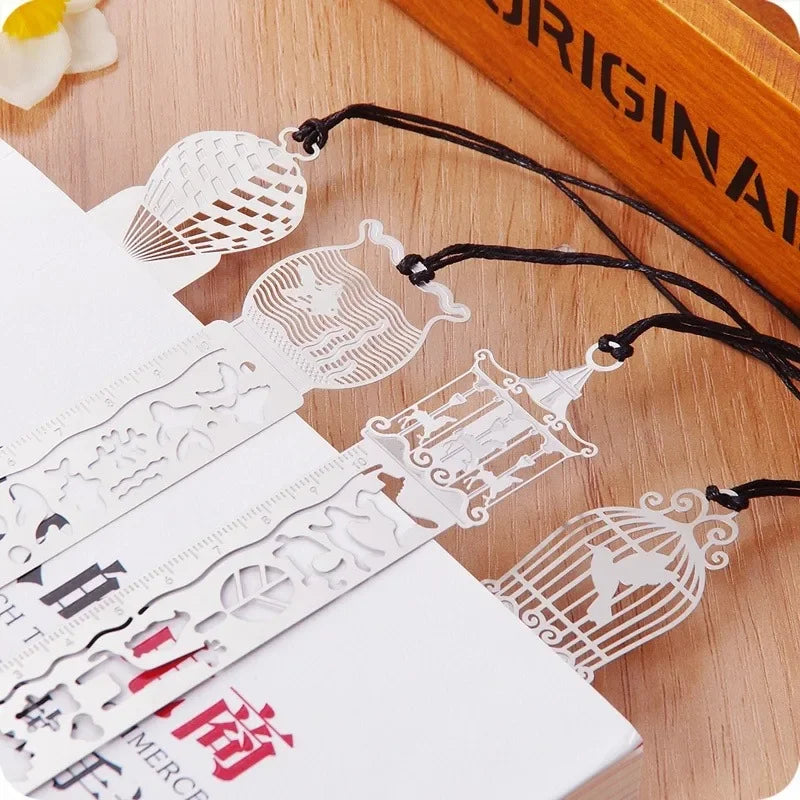 4PCS Retro Hollow Metal Ruler Bookmarks & Drawing Template Set Metal Ruler Template Set Babs