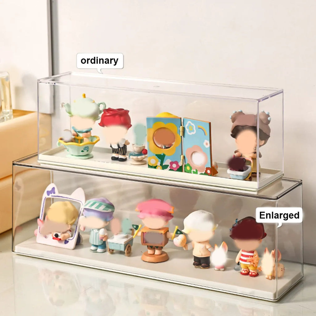Transparent Doll Display Cabinet – Stackable Dust-Proof Storage Box Collectible Display Cabinet Babs