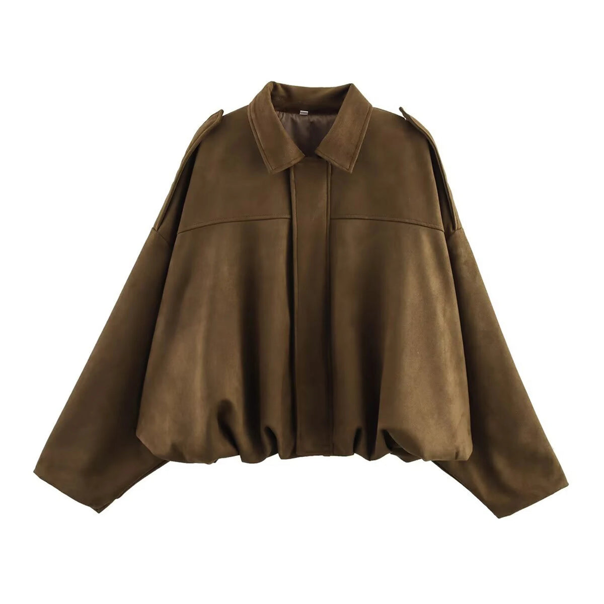 Women's Vintage Oversized Pilot Jacket – Puff Sleeve Streetwear Women's Pilot Jacket Babs Brown L
