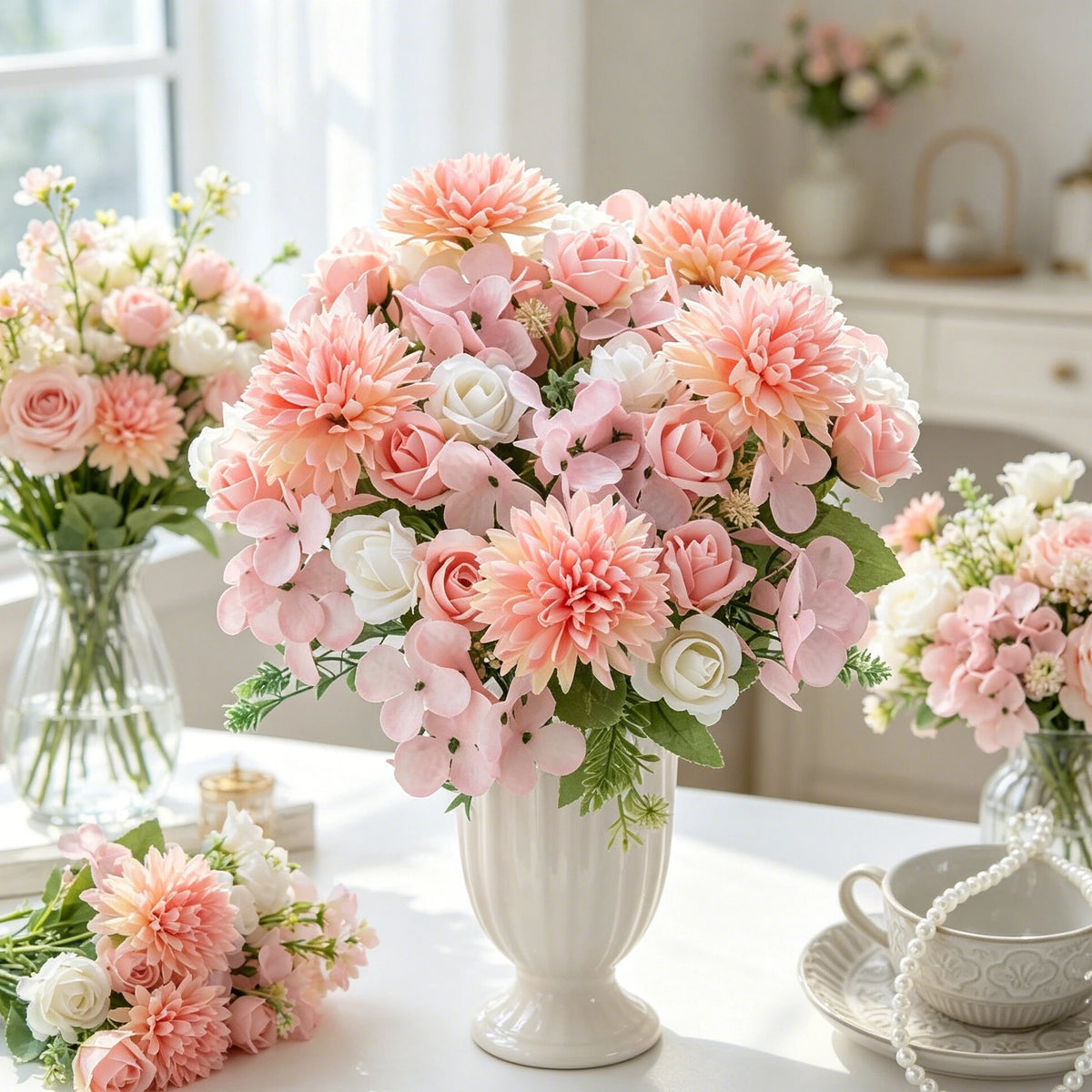 Artificial Silk Rose Bouquet – Wedding & Home Décor Flowers Artificial Silk Flowers Babs