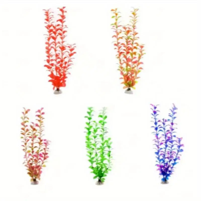 5pcs Artificial Aquarium Plants 40cm – Fish Tank Decorations Aquarium Plant Decor Babs