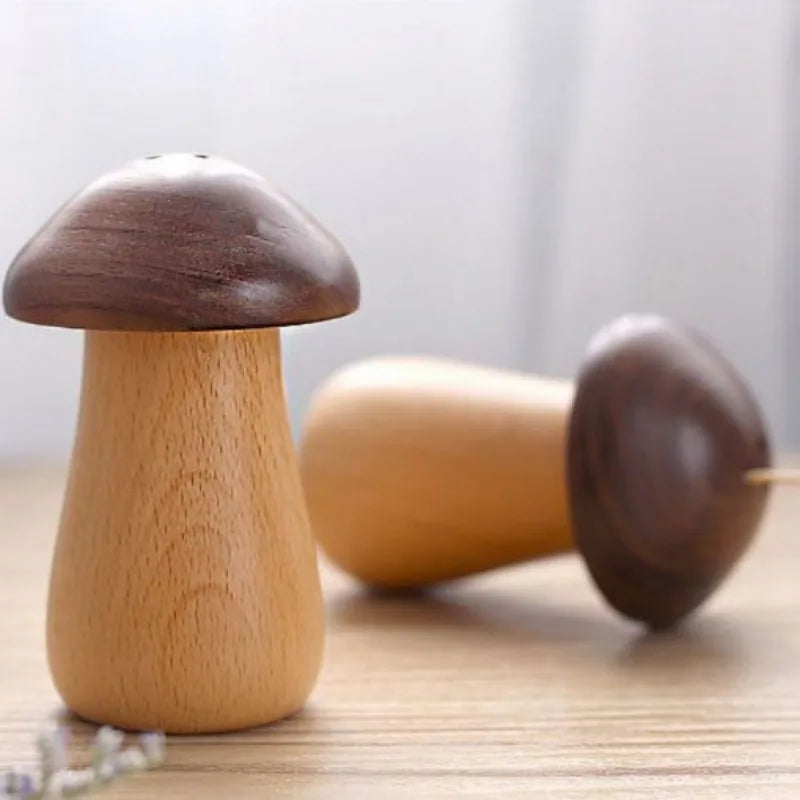 Wooden Mushroom Toothpick Holder – Beech Wood Desktop Jar Toothpick Holder Babs