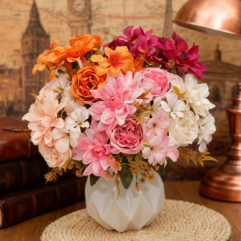 Silk Dahlia Peony Artificial Flowers for Wedding & Home Décor Artificial Silk Flowers Babs