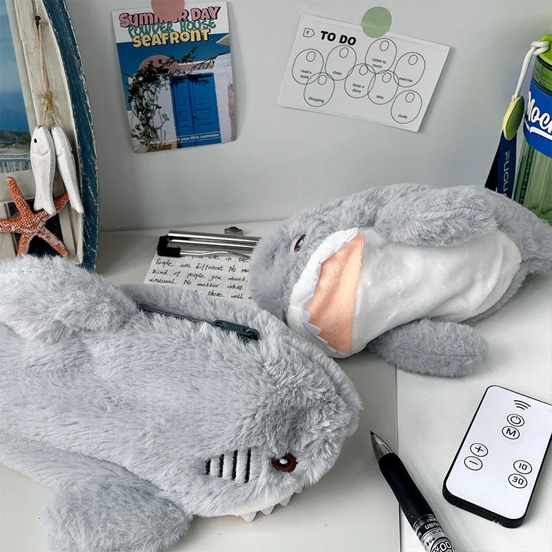 Kawaii Plush Shark Pencil Case – Large Capacity Pen Bag Plush Pencil Case Babs