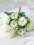 Silk Artificial Rose Flowers – Wedding Bouquet & Home Decor Artificial Silk Flowers Babs WHITE 1 pc