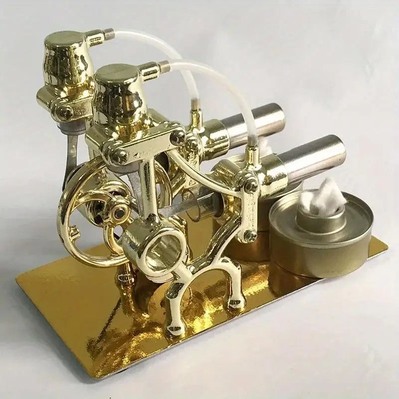 Golden Twin Cylinder Stirling Engine Model – STEM Gift Stirling Engine Model Babs 1pc