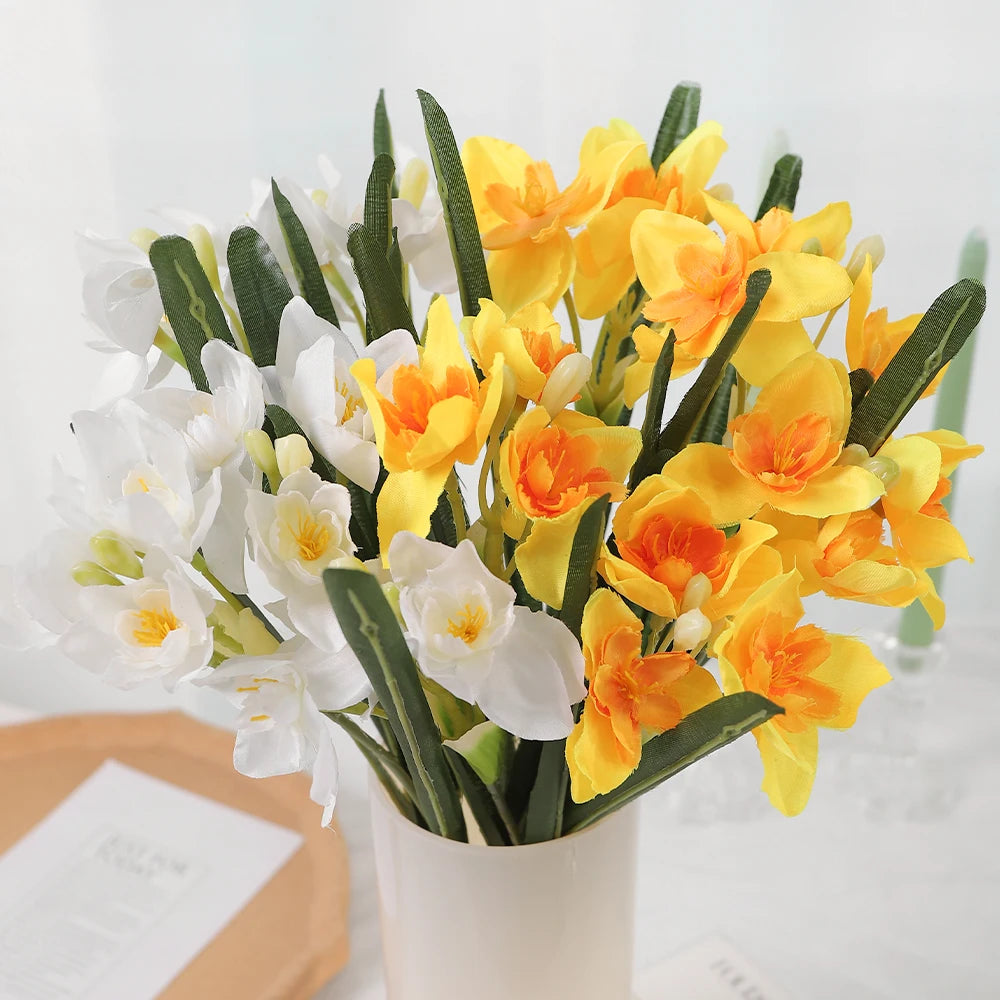Yellow Artificial Rose Bouquet 2/4 Pcs – Faux Flower Home Décor Artificial Flower Bouquet Babs