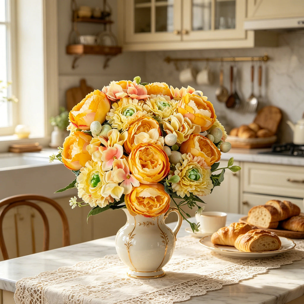 Silk Artificial Rose Bouquet – Wedding & Home Décor Flowers Artificial Flower Bouquet Babs