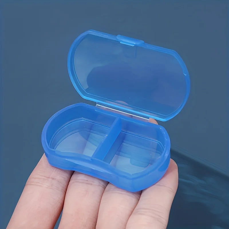 2-Grid Mini Portable Pill Box – Transparent, Waterproof Sealed Pill Organizer Box Babs