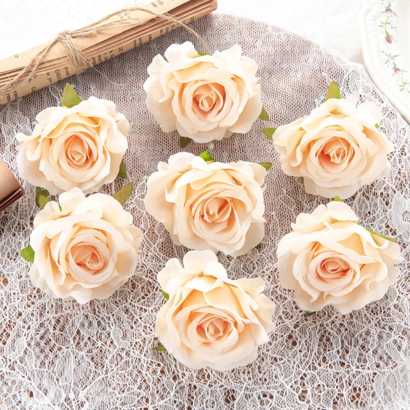 Silk Rose Artificial Flowers 10/20pcs – Wedding & Home Décor Artificial Silk Flowers Babs color 7 10 pcs