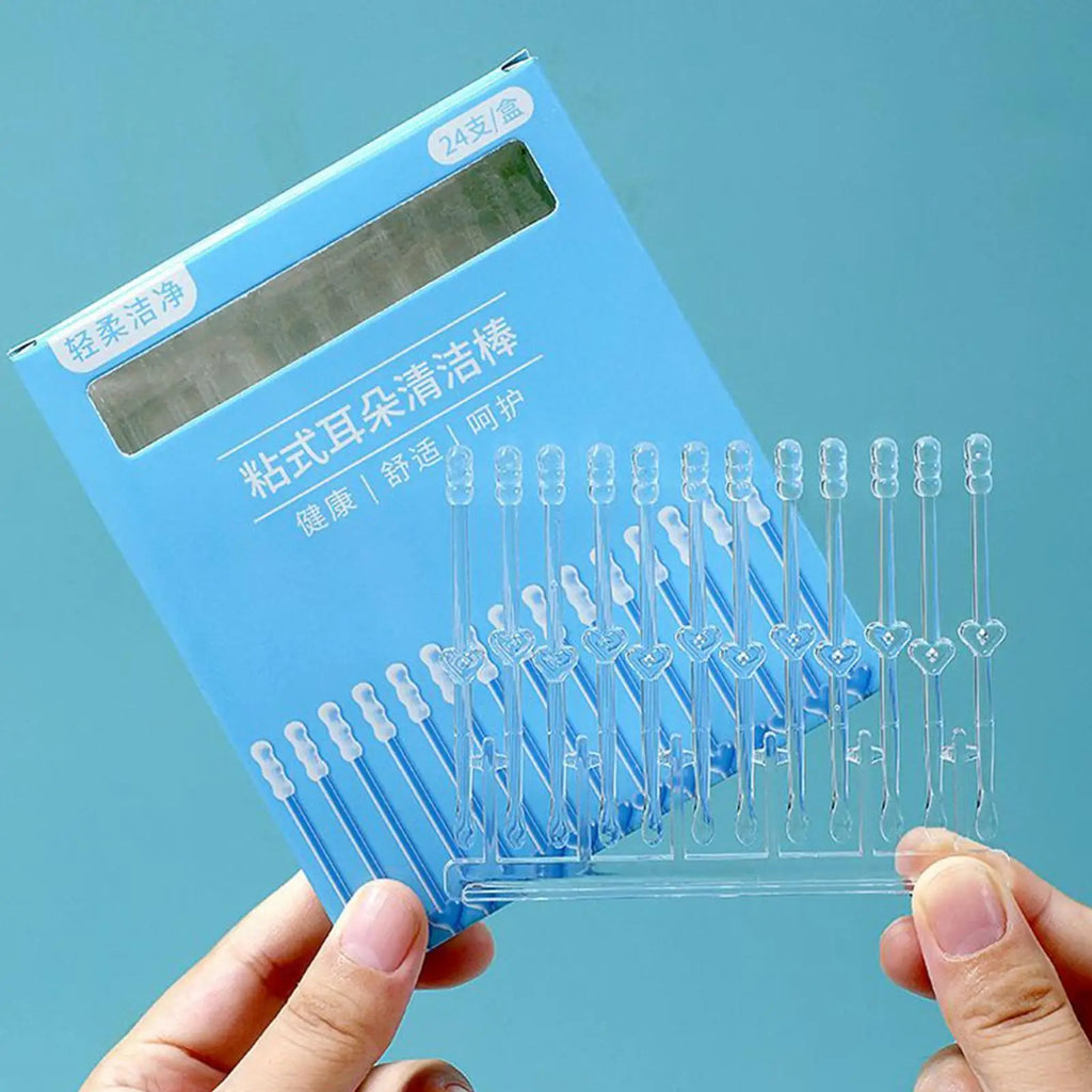 Reusable Sticky Ear Cleaning Swabs – 24pc Kit for All Ages Ear Cleaning Tool Babs